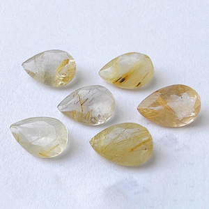 Gema auténtica de rutilo dorado facetada en forma de pera, calibrada, disponible en todos los tamaños - Product Image 4