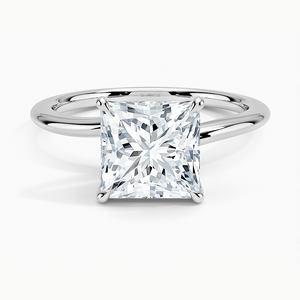 Anillo BOJ 0154 con Corte Princesa, Plata 925, Engaste Monsella, Anillo Solitario con Diamante de 2ct, Color D, VVS1, Moissanita GRA, Precio Bajo - Product Image 1