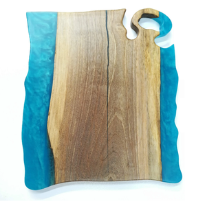 Planche à découper en résine époxy et bois, finition polie, pour couper fruits, légumes et viande, planche à découper moderne pour ustensiles de cuisine - Product Image 4