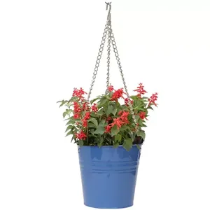 Jardinières en métal finition or brillant, lot de 2 avec support métallique - Product Image 5