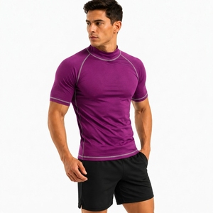 Premium <b>Men's</b> Athletic <b>Compression</b> Rash Guard <b>Shirt</b> UPF50+ Polyester/Nylon Custom Fitness Wear OEM ODM Factory Direct - Product Image 2