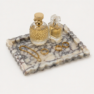 Bandeja de Mármol Calacatta Natural de Lujo al por Mayor, con Borde Festoneado Pulido, Bandeja Decorativa para Baño, al Mejor Precio - Product Image 6