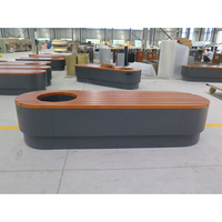 Banc en bois d'extérieur durable, design pot de fleurs, fourni par l'usine, pour usage public en parc