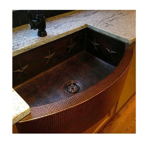 อ่างล้างจานทองแดงแท่งทองแดงผนังสองชั้นลายนูนออกแบบได้ตามต้องการ - Product Image 3