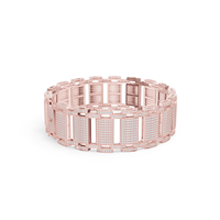Bracelet manchette ouverte Aurum Diam Or Argent avec pendentif nom micro-pavé, Moissanite taille brillant D-VVS, breloque certifiée EGI, forme couronne