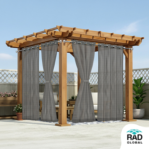 Rideaux d'extérieur gris hydrofuges 2026 MM en polyester teint en masse de qualité supérieure pour terrasses et balcons – Vente chaude - Product Image 2
