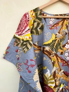 Kaftan de algodón, caftán floral indio, caftán largo, vestido para mamás, playa, ropa de dormir, caftán indio, Maxi vestido - Product Image 4