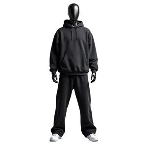 Ensemble de survêtement polaire oversize pour homme, personnalisé, hiver, vente en gros, à capuche, respirant, séchage rapide, grandes tailles - Product Image 2