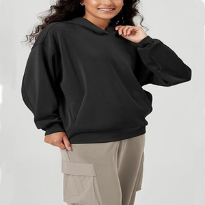 Sudadera con Capucha Personalizada con Logotipo, Estilo Y2K, para Mujer, Talla Grande, de Forro Polar Ecológico, Impermeable, 320g, Poliéster/Algodón, para Invierno - Product Image 1