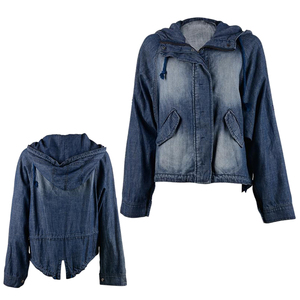 Veste en jean premium pour femme, style Y2K, chic, oversize, courte, vintage, légère, respirante, avec ceinture et boutons, tendance - Product Image 1