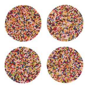 Handmade Vintage Inspired Decorative Bead Coasters Waterproof <b>Table</b> <b>Mats</b> & Pads for Home Decor Made in India - Product Image 4