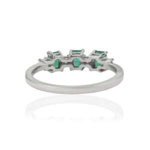Wholesale 925 Sterling <b>Silver</b> 100% Authentic Octagon Shape <b>Emerald</b> Gemstone Band <b>Ring</b> For Women Party Wear Accessories - Product Image 6