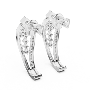 UNIQUE LAB GROWN DIAMOND RHODIUM PLATED LUXURY EAR <b>CUFFS</b> SET 18KT WHITE GOLD Certified DAILY/ PARTY WEAR GIFTING WOMEN CUT - Product Image 3