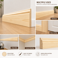 Moulure de plafond en bois traditionnelle 5-1/4 H x 9/16 L, surface lisse, écologique, résistante à la pourriture, anti-insectes, résistante à l'humidité