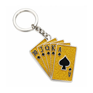 Porte-clés personnalisé en alliage de zinc scintillant, style Vegas, en métal, émail souple, souvenir étincelant pour mariage ou fête - Product Image 2
