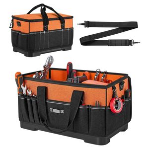Sac à outils portable de 19,1 pouces avec 33 poches, résistant à l'eau, grande boîte à outils avec fermeture éclair réglable - Product Image 1