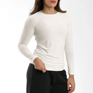 Camiseta Deportiva de Manga Larga para Mujer, Personalizada, de Material Acanalado, Alta Elasticidad, Ajuste al Cuerpo, para Gimnasio, Verano, Running, Absorbe el Sudor - Product Image 5