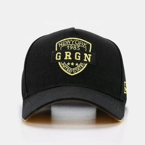 Casquettes de baseball unisexe personnalisées noires à 5 panneaux, bord incurvé de luxe, broderie 3D, sportives, 100 % coton, logo personnalisé – Nouveauté 2026, Vente Flash - Product Image 1