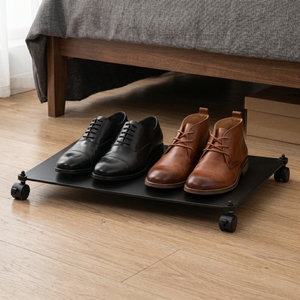 Entry Under Bed Shoe Storage with Wheels Living Room Metal OEM Modern Black Iron Shoe Rack Shoes Cabinet Storage 100 Pair - Product Image 1