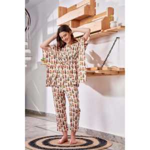 Conjunto de 2 Pantalones Kaftan para Mujer The Quince Life Double Dandy, Talla S, Elegante Atuendo de Dos Piezas - Product Image 1