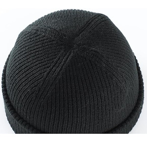 Vintage Black Ribbed Knit Beanie-Unisex Winter <b>Warm</b> <b>Hat</b> Soft Stretch Spandex/Cotton Minimalist Streetwear Essential - Product Image 5