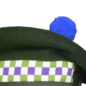 Gorro Escocés Tradicional Hecho a Mano 100% Lana Balmoral Azul Verde Oliva Blanco, OEM ODM - Product Image 3