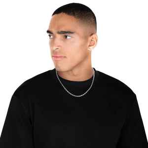 Cadena de cuerda de 5 mm de plata 925 para hombre, collar sencillo estilo hip hop, regalo para él, joyería brillante en capas, cadena de cuerda con incrustaciones, regalo de cumpleaños - Product Image 3