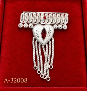 Ensemble de bijoux tendance en alliage plaqué or avec strass, broche fantaisie en filigrane en forme de cœur pour fête, mariage, cadeau - Product Image 3