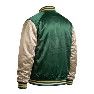 New Trending High Quality Made Winter Wear Satin Varsity Jacket New Arrival Satin Varsity Winter Jacket - Product Image 3