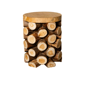 ARTERRA Tabouret rustique de luxe en branche de teck, artisanat massif fait main, beauté organique, pour appartement, villa, entrepôt - Product Image 1