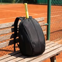 Sac à dos de sport personnalisable grande capacité avec fermeture éclair pour raquettes de tennis et de badminton, compartiment à chaussures intégré