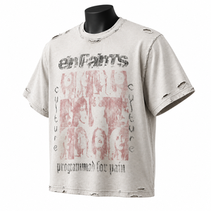 Camiseta Gráfica Extra Grande Personalizada para Hombre, Estilo Vintage, Algodón Lavado, Streetwear, Estampada, Informal, Verano, Unisex - Product Image 3
