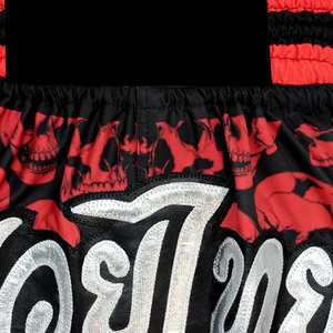 Pantalones Cortos de Muay Thai con Estampado de Calavera Roja, 100% Poliéster Elástico, Diseño Sublimado, Ropa Deportiva para Hombre, Directo de Fábrica - Product Image 5