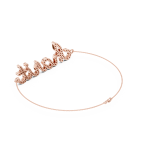 Pulsera de Cadena con Letras de Amor en Moissanita Color Oro Rosa, Joyería Moderna para Mujer - Product Image 3