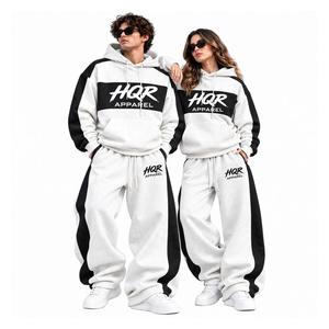 Manufacturer Custom <b>Sweatsuit</b> Rhinestone Streetwear Tracksuit Oversized Baggy Cropped Acid Wash Flared Sweatpants and Hoodie Set - Product Image 5