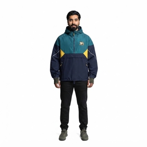 Custom <b>Men's</b> <b>Half</b> <b>Zip</b> Anorak <b>Jacket</b> Waterproof Breathable Nylon Colorblock Pullover Windbreaker Outdoor Hiking Hunting Xelent - Product Image 1