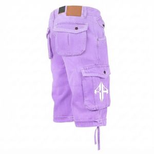 Pantalones Cortos de Mezclilla para Hombre, de Alta Calidad, con Estampado de Serigrafía, Estilo Jeans, de Pierna Ancha, Material Spandex/Poliéster - Product Image 6