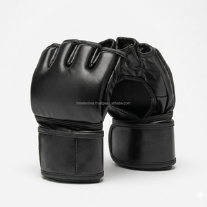 Gants d'entraînement de boxe MMA demi-doigts en cuir véritable de haute qualité, personnalisables, avec fermeture auto-agrippante et respirants, vente en gros - Product Image 6