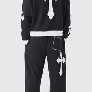 Premium Lightweight 100% Cotton Printed Hoodie Pants Stylish Streetwear Design Solid Color Breathable Customizable Printing - Product Image 4