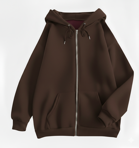 Sweat-shirt à capuche pour femme, fermeture éclair intégrale, design minimaliste, tissu doux au toucher, idéal pour l'automne et l'hiver - Product Image 1