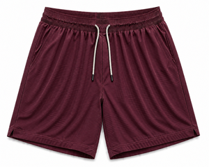Shorts Bermuda décontractés pour hommes en tissu tricoté polyester bleu uni, écologiques, à taille élastiquée avec cordon de serrage, séchage rapide, taille mi-haute, vente en gros - Product Image 5