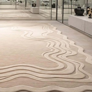 Abstract Neutral Design Area Rug Modern Beige Hand Tufted Living Room Carpet <b>Floor</b> Rug Soft Luxury Bedroom Home Decor Carpet - Product Image 6