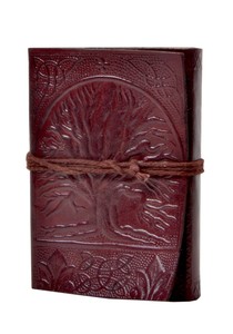 Handmade Leather <b>Travel</b> <b>Journal</b> with Metal Latch Retro Embossed MandalaFloral Pattern Blank Deckle Edge Paper Diary - Product Image 4