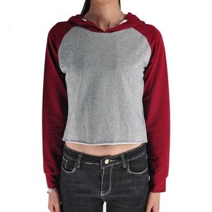 Alta calidad 65% algodón 35% poliéster recortado atletismo Club Full Zip Hood Heather Grey mujer chándal Top sudaderas con capucha - Product Image 2