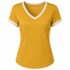 Meilleures ventes Services OEM personnalisés Dernier style T-shirts respirants pour femmes Vêtements décontractés T-shirts légers imprimés pour femmes Couleur blanche - Product Image 5