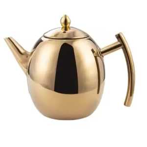 Polished Stainless Steel Eco-Friendly Durable Double Wall Tea Pot Modern Minimalist Design Serving <b>Kettle</b> for Home Hotel - Product Image 6
