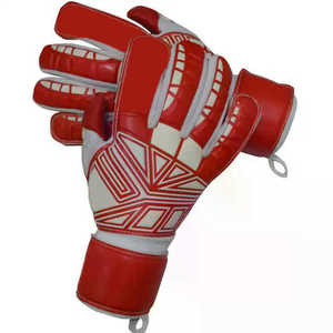 Red Football Goalkeeper Gloves PU Material Non-Slip Breathable <b>Finger</b> Protection Adjustable Wrist <b>Strap</b> Unisex - Product Image 4
