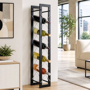 Porte-bouteille à vin en métal moderne à courbe ouverte, support élégant pour table - Product Image 1