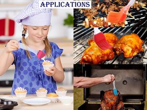 Made in India <b>Heat</b> Resistant Butter Spread Silicone Spatula and <b>Brush</b> Colorful Kitchen Scraper Utensils - Product Image 5