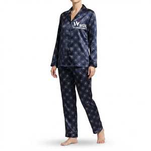 Ensemble de vêtements de nuit haut de gamme pour femmes, chemise à manches longues avec boutons sur le devant, pantalon de pyjama assorti, combinaisons de nuit pour femmes - Product Image 1